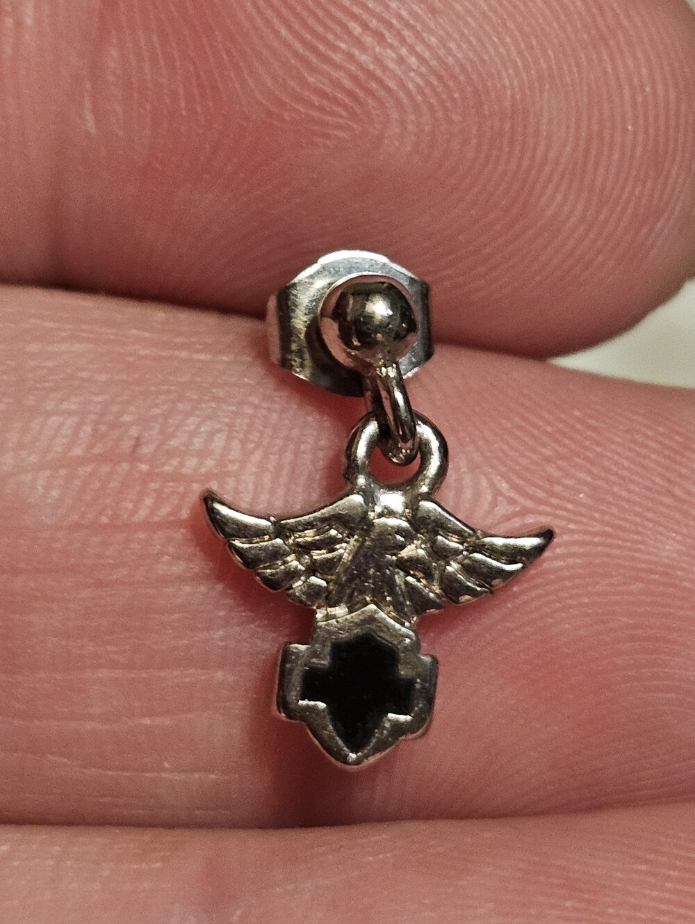 Vintage Sterling Silver Bald Eagle Earring
